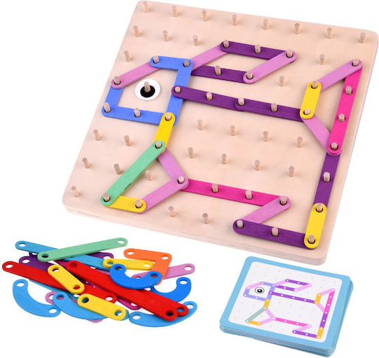Παιχνίδι Κατασκευών Ξύλινo Large Nail Board για Παιδιά 3+ Ετών