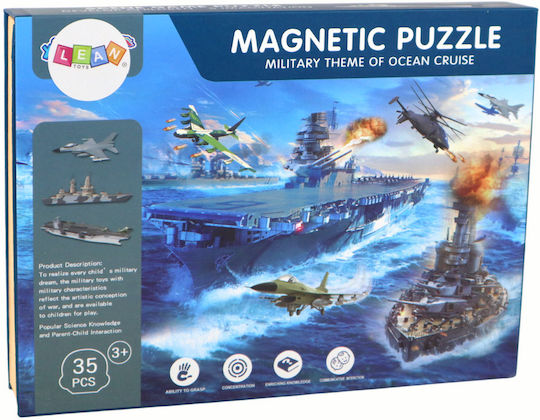 Μαγνητικό Παιχνίδι Κατασκευών Military Ship για Παιδιά 3+ Ετών