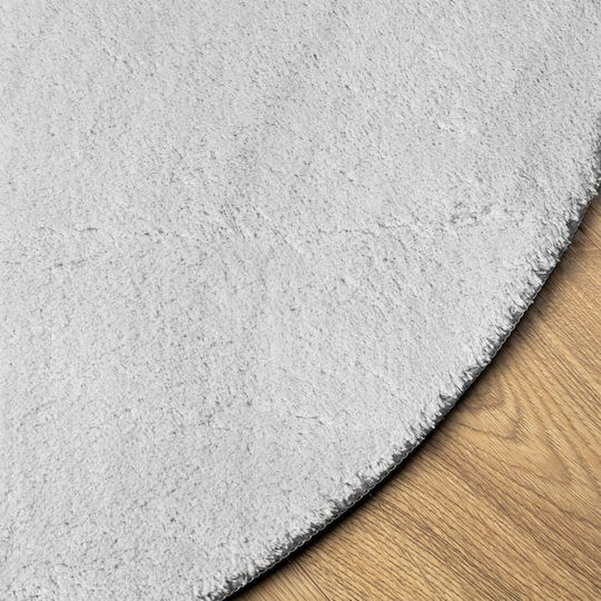vidaXL Huarte Противоплъзгащо Килим Кръгла Сив