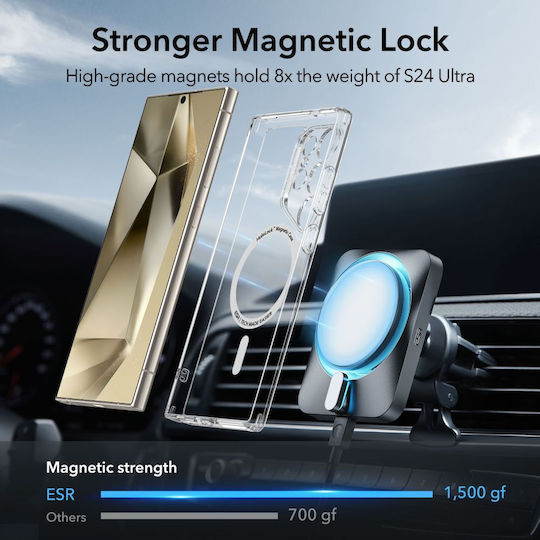 ESR Classic Hybrid Halolock Задна корица Силикон / Пластмаса 2мм Прозрачен (Galaxy S24 Ultra)