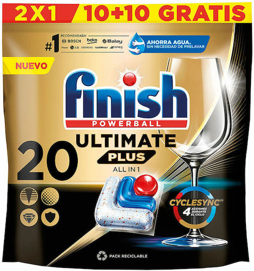 Finish Ultimate Plus 20 Dishwasher Pods