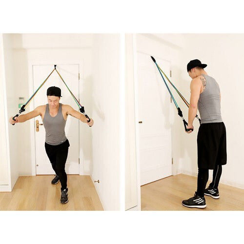 Trizand Röhrenförmige Bänder für das Training mit Griffen Set 5Stück Mehrfarbig 0.13m