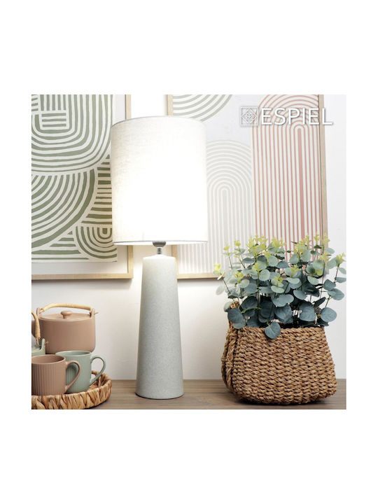 Espiel Ceramic Table Lamp for Socket E27 with White Shade and Base