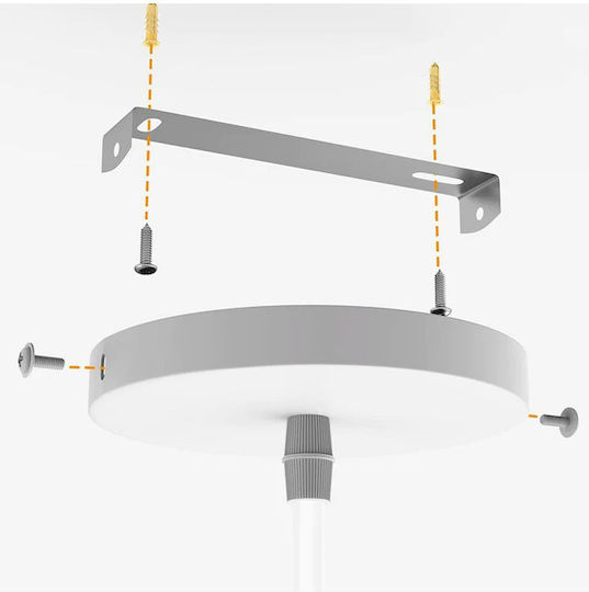 Bakaji Pendant Light White with Socket E27 23x23x23cm
