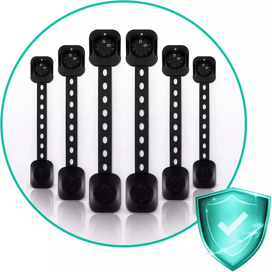 Ricokids Cabinet & Drawer Protectors with Sticker made of Plastic in Black Color 21.8εκ. 6pcs