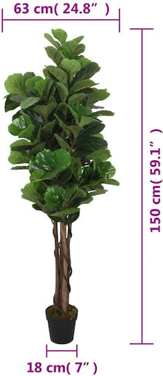 Artificial Outdoor Tree Ficus Lyrata Green 150cm vidaXL