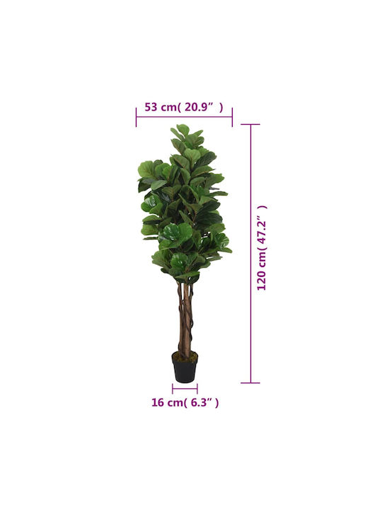 Künstlicher Baum für den Außenbereich Ficus Lyrata Grün 120cm vidaXL