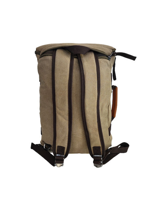 Daponte Men's Fabric Backpack Brown