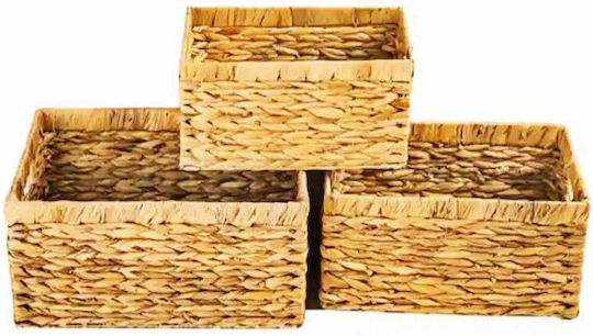 Decorative Basket Wicker with Handles Green 39x28x20cm