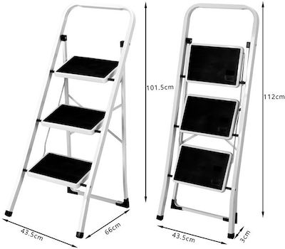 Bakaji Ladder Metallic with 3 Steps 44.5pcs