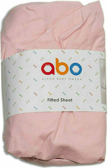 abo Pink Fitted Baby Sheets 140x70cm