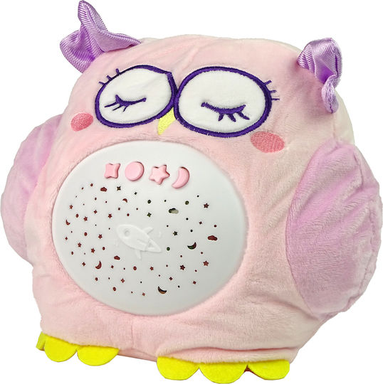 Lean Toys Schlafspielzeug Owl aus Stoff mit Musik und Licht für 6++ Monate
