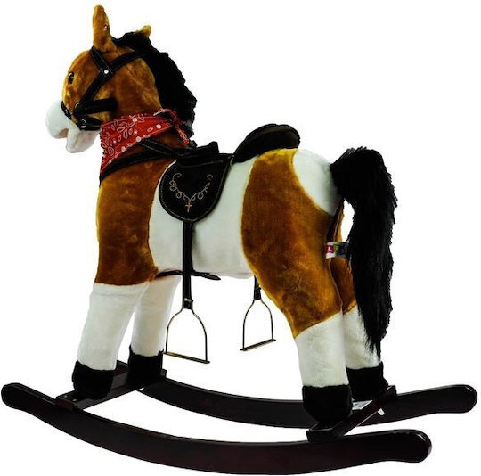 Lean Toys Plastic Rocking Toy Horse Brown