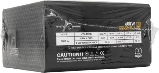 White Shark Colonel 2 600W White Computer Power Supply Full Modular 80 Plus Bronze