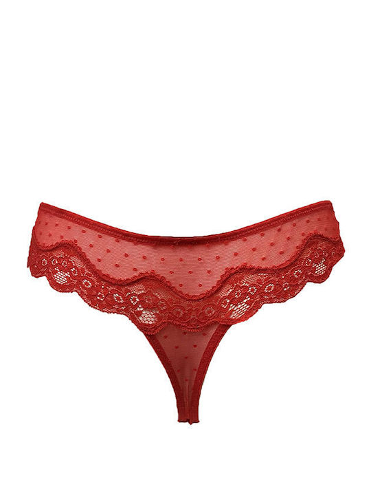 Promise Spitzen Unterwäsche-Set für Damen BH mit Schlupf Rot