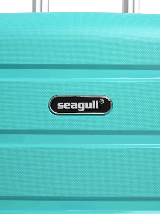 Seagull Βαλίτσα Ταξιδίου Καμπίνας Σκληρή Τιρκουάζ με 4 Ρόδες Ύψους 55εκ.