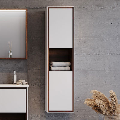 Martin Luna Wall Hung Cabinet Matte Lacquer Bathroom Column Cabinet L35xD32xH160cm White