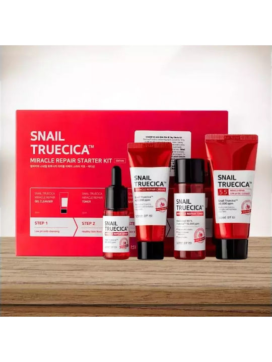 Some By Mi Snail Truecica Set Hautpflegeset für Feuchtigkeitsspendend, Gesichtsreinigung & Aufhellung 4Stück