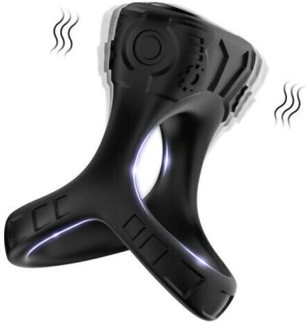 Toyboy Vibrating Cock Ring Schwanz Silikon Schwarz