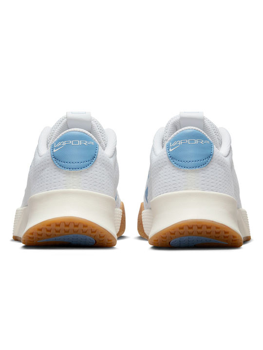 Nike Vapor Lite 2 Tennisschuhe Harte Gerichte White / Light Blue / Sail / Gum Light Brown