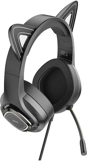 Hoco W107 Over Ear Gaming Headset με σύνδεση 3.5mm / USB Πράσινο LED