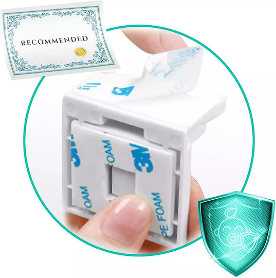Ricokids Cabinet & Drawer Lock with Magnet made of Plastic in White Color 4pcs