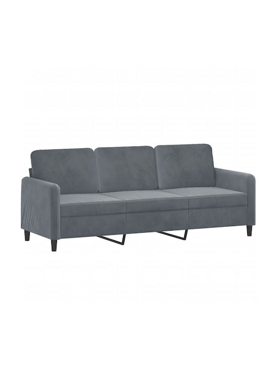 Canapea Cu Trei Locuri Pat Catifea Gri 198x77x80cm