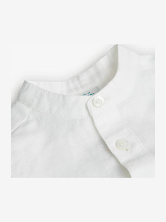 Kids Shirt Short Sleeve Linen White