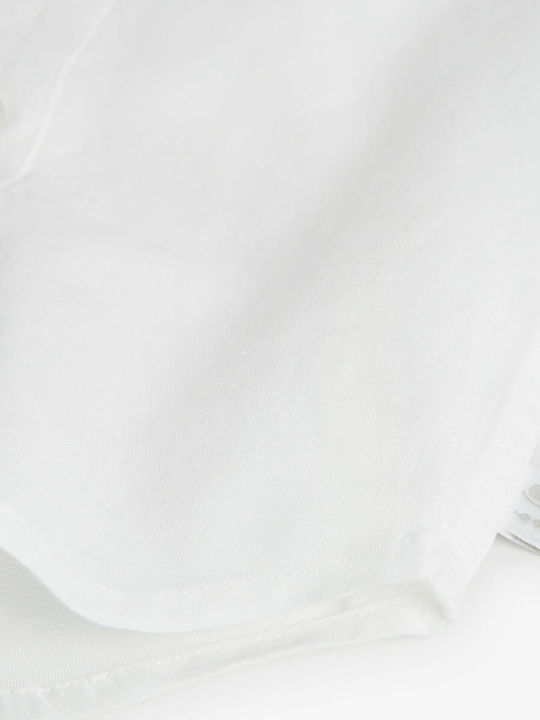 Kids Shirt Short Sleeve Linen White