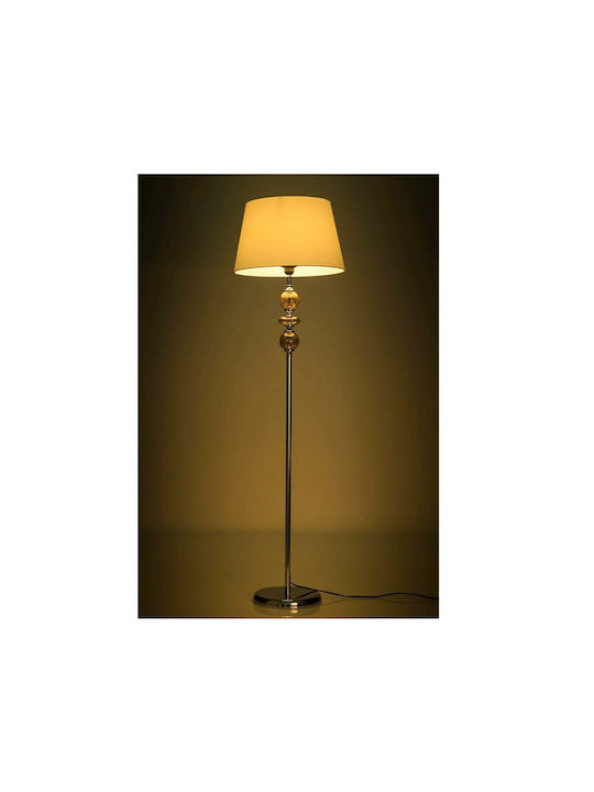 Bakaji Floor Lamp H144xW40cm. with Socket for Bulb E27 Silver
