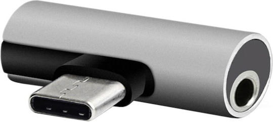 Конвертор USB-C мъжки към 3.5mm женски сребърен 1бр (AT000020111)