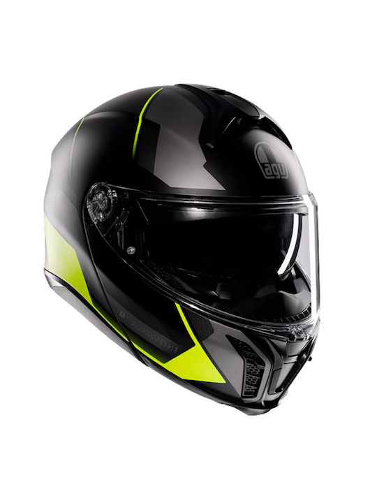 AGV Tourmodular Modular Helmet with Pinlock ECE 22.06 1620gr Perception Matt Black/Yellow Fluo