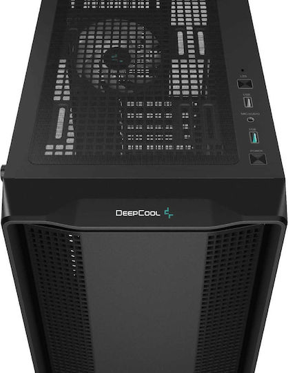 Deepcool CC560 ARGB v2 Gaming Midi-Turm Computergehäuse mit Seitenfenster Schwarz