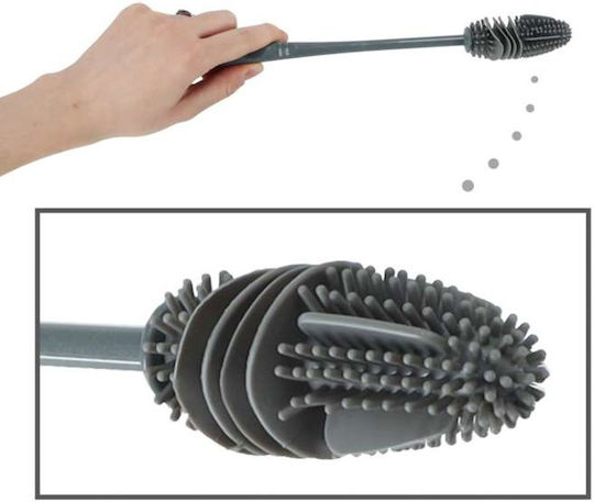 ikonka Plastic Cleaning Brush with Handle Black