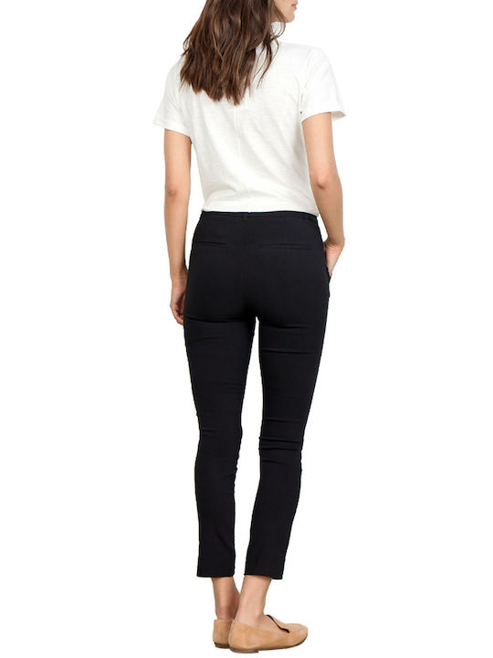 Soya Concept Women's Fabric Capri Trousers Slim Fit Black
