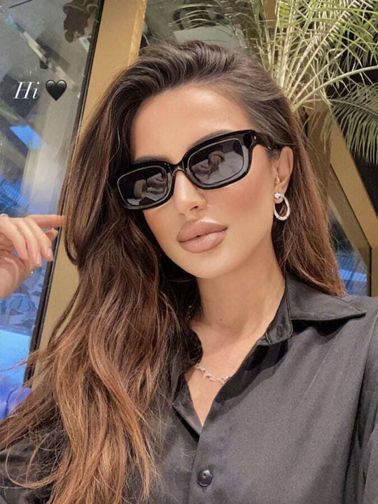 AV Sunglasses Brooklyn Damen Sonnenbrille mit Schwarz Kunststoff Gestell und Schwarz Linse