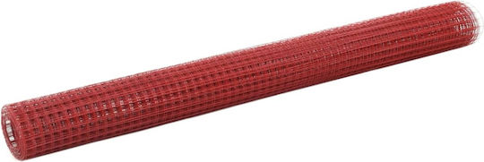 vidaXL Wire Fencing with PVC Coating Red 1.5x10m