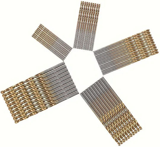 Set of 100 Drills HSS with Cylindrical Shank for Metal