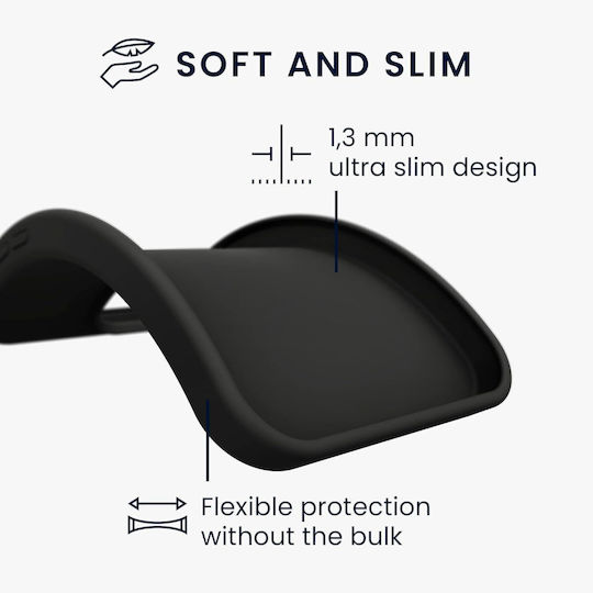 KWmobile Matte Back Cover Silicone 1.3mm Black (Moto G73)