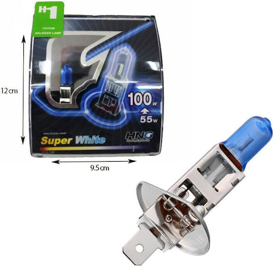 Lamps Car H1 Halogen 5500K Cold White 12V 55W 2pcs