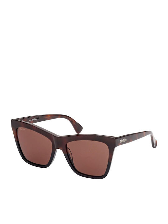 Max Mara Woman Sunglasses with Brown Tartaruga Horn-Rimmed Frame and Brown Lens MM 0008 56E