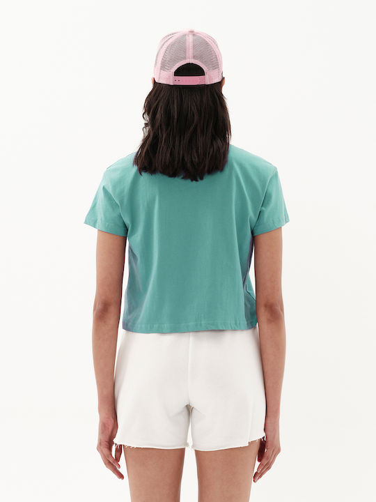 Women's Athletic Crop T-shirt Turquoise