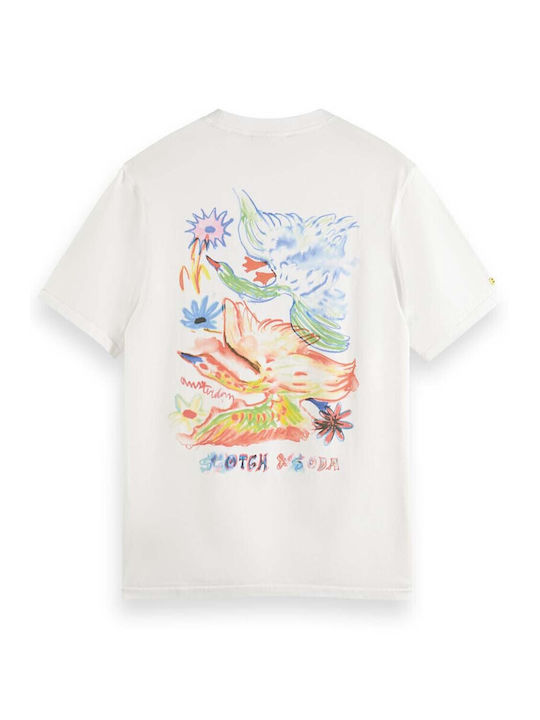 Scotch & Soda Artwork Men's Short Sleeve Blouse White