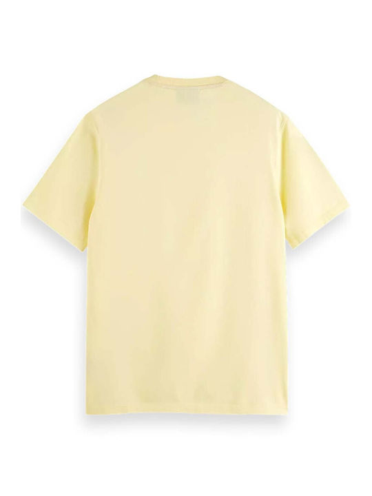 Scotch & Soda Chest Artwork Men's Short Sleeve Blouse Yellow