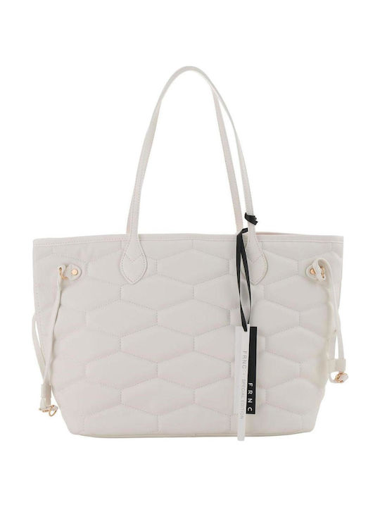 Set Geantă de damă Shopper De umăr Albă
