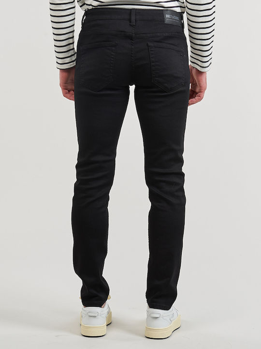 Onsloom Herren Jeanshose Elastisches Skinny Fit Schwarz