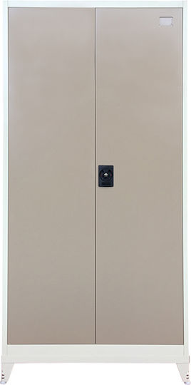 Doppelflügeliger Metallischer Galvanisierter Außenschrank 90x45x181cm