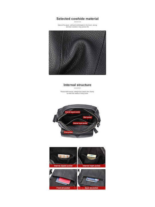 Leather Men's Bag Shoulder / Crossbody Black