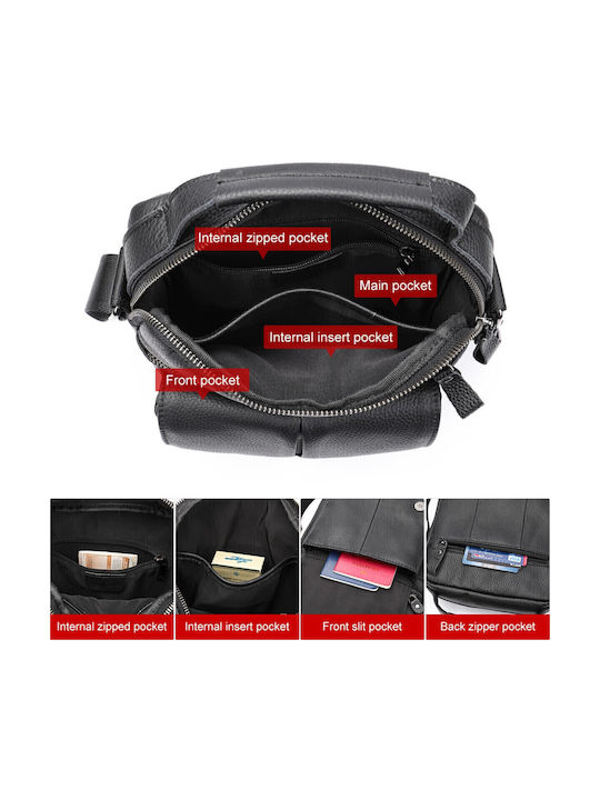 Leather Men's Bag Shoulder / Crossbody Black