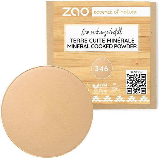 Zao Organic Makeup Organic Mineral Cooked Face Powder Refill 346 Mattifying 15g